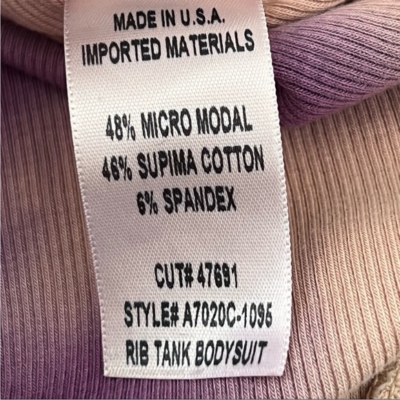 AGOLDE Rib Tank Bodysuit in Trip Tie Dye Size  XS - Picture 9 of 13